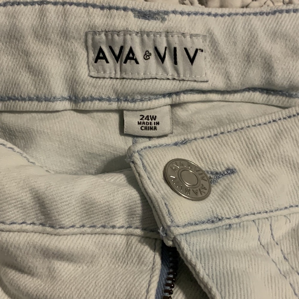 Ava & Viv Tie Dyed cut off shorts bleached Plus size 24W - Picture 4 of 8